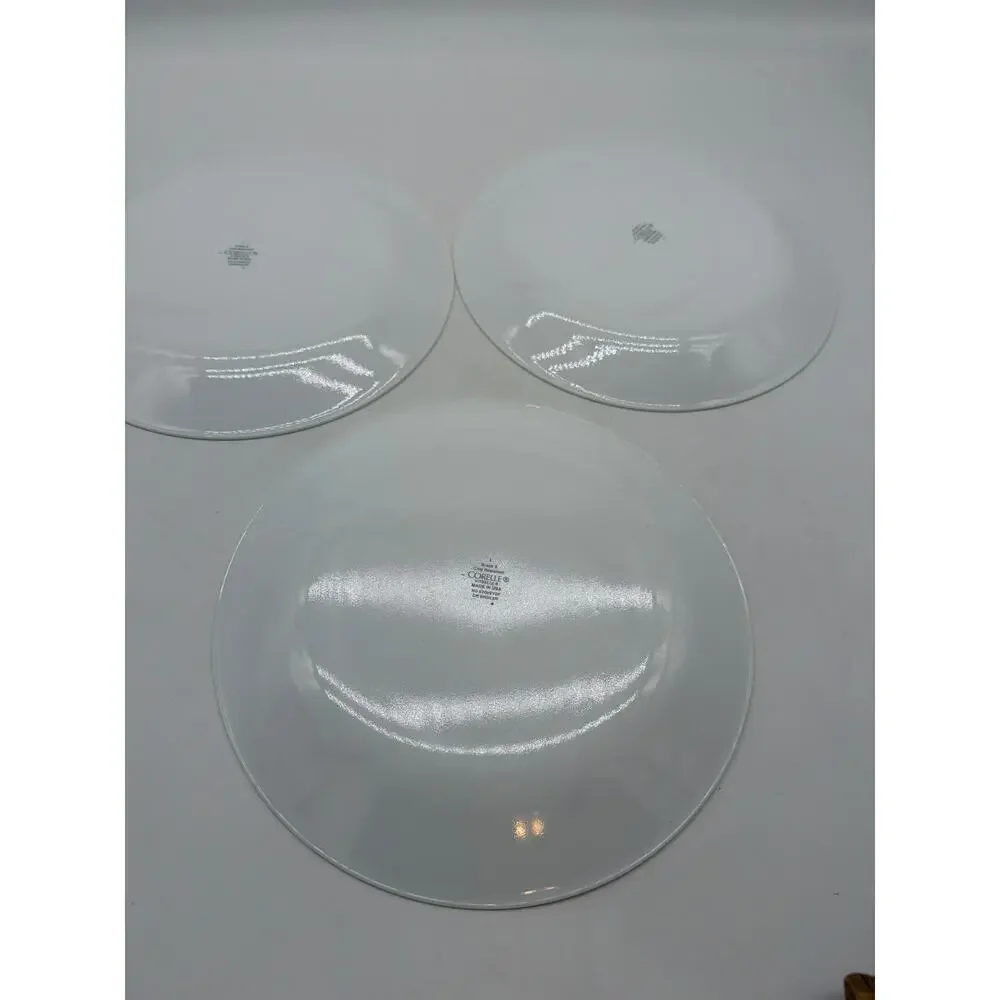 Corelle Splendor Dinner Plates‎ Red Grey Swirl 10 1/4” Inch Round Set Of 3
